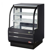 Turbo Air TCGB-36DR-B 36-1/2" Curved Glass Full-Service Dry Bakery Display Case, 3 Levels, Black Exterior, 115v - Donut-Equipment.com
