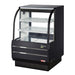 Turbo Air TCGB-36DR-B 36-1/2" Curved Glass Full-Service Dry Bakery Display Case, 3 Levels, Black Exterior, 115v - Donut-Equipment.com