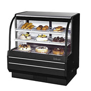 Turbo Air TCGB-48-B-N 48-1/2" Curved Glass Full-Service Refrigerated Bakery Display Case, 3 Levels, Black Exterior, 115v - Donut-Equipment.com