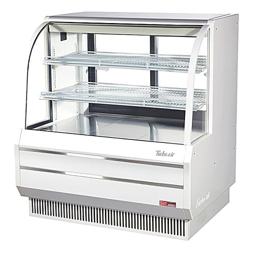 Turbo Air TCGB-48DR-W 48-1/2" Curved Glass Full-Service Dry Bakery Display Case, 3 Levels, White Exterior, 115v - Donut-Equipment.com