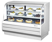 Turbo Air TCGB-60-W-N 60-1/2" Curved Glass Full-Service Refrigerated Bakery Display Case, 3 Levels, White Exterior, 115v - Donut-Equipment.com