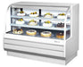 Turbo Air TCGB-60-W-N 60-1/2" Curved Glass Full-Service Refrigerated Bakery Display Case, 3 Levels, White Exterior, 115v - Bakery Wholesalers