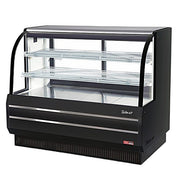 Turbo Air TCGB-60DR-B 60-1/2" Curved Glass Full-Service Dry Bakery Display Case, 3 Levels, Black Exterior, 115v - Donut-Equipment.com