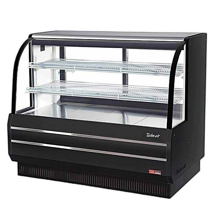Turbo Air TCGB-60DR-B 60-1/2" Curved Glass Full-Service Dry Bakery Display Case, 3 Levels, Black Exterior, 115v - Donut-Equipment.com