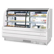 Turbo Air TCGB-72CO-W-N 72" Curved Glass Full-Service Dual Zone Dry/Refrigerated Bakery Display Case, 3 Levels, White Exterior, 115v - Donut-Equipment.com