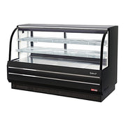 Turbo Air TCGB-72DR-B 72" Curved Glass Full-Service Dry Bakery Display Case, 3 Levels, Black Exterior, 115v - Donut-Equipment.com