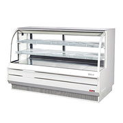 Turbo Air TCGB-72DR-W 72" Curved Glass Full-Service Dry Bakery Display Case, 3 Levels, White Exterior, 115v - Donut-Equipment.com