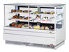 Turbo Air TCGB-72UF-CO-W-N 72-1/2" Straight Glass Full-Service Dual Zone Dry/Refrigerated Deli Display Case, 3 Levels, White Exterior, 115v - Bakery Wholesalers