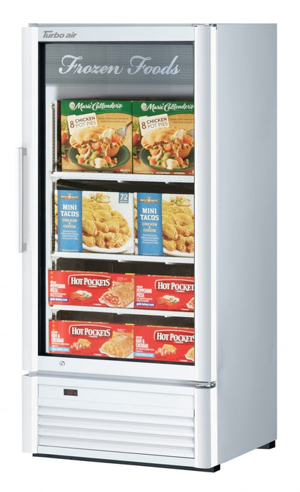 Turbo Air TGF-10SD-N 25 3/4" White Super Deluxe Countertop Display Freezer – (1) Swing Door, LED Interior Lighting, 115v - Bakery Wholesalers