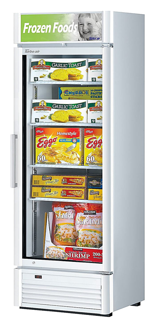 Turbo Air TGF-15SD-N 26 3/8" White Super Deluxe One Section Countertop Display Freezer – (1) Swing Door, LED Lighting, 115v - Donut-Equipment.com