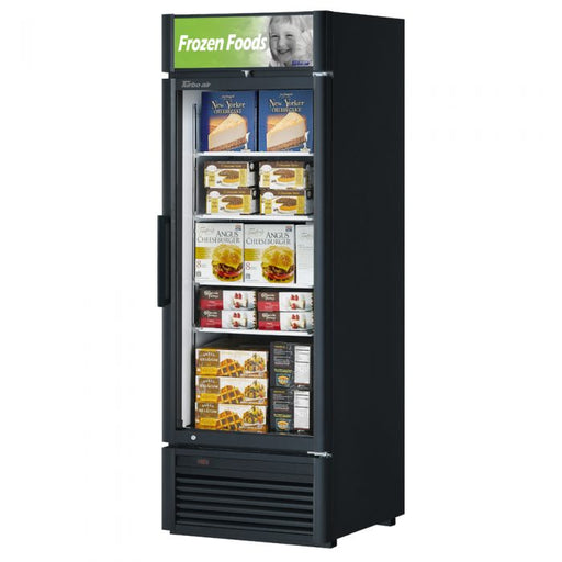 Turbo Air TGF-23SDB-N 27" Black Super Deluxe One Section Display Freezer – (1) Swing Door, LED Lighting, 115v - Bakery Wholesalers