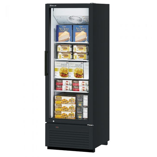 Turbo Air TGF-23SDHB-N 27" Black Super Deluxe One Section Glass Door Display Freezer – Hinged Door, LED Lighting, 115v - Bakery Wholesalers