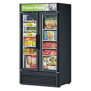 Turbo Air TGF-35SDB-N 39 1/2" Black Super Deluxe Two Section Display Freezer – (2) Swing Doors, LED Lighting, 115v - Donut-Equipment.com