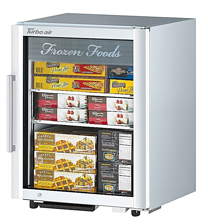 Turbo Air TGF-5SD-N 25" White Super Deluxe Countertop Display Freezer – (1) Swing Door, LED Lighting, Front Access, 115v - Donut-Equipment.com