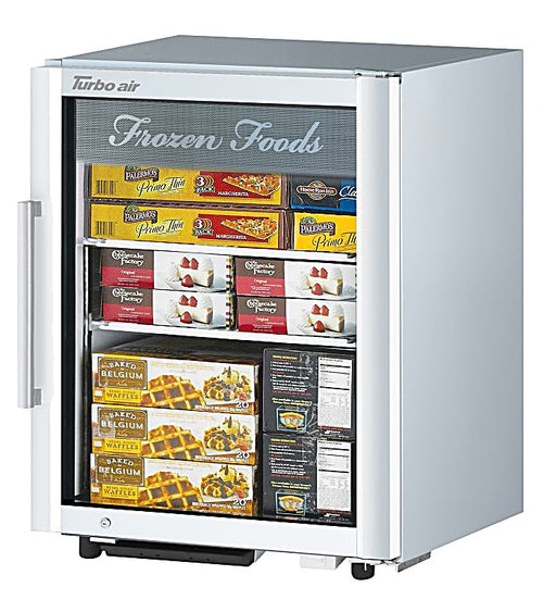 Turbo Air TGF-5SD-N 25" White Super Deluxe Countertop Display Freezer – (1) Swing Door, LED Lighting, Front Access, 115v - Donut-Equipment.com