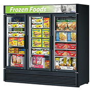 Turbo Air TGF-72SD-N-B 78" White Super Deluxe Three Section Display Freezer – (3) Swing Doors, LED Lighting, 115v - Donut-Equipment.com