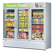 Turbo Air TGF-72SD-N-B 78" White Super Deluxe Three Section Display Freezer – (3) Swing Doors, LED Lighting, 115v - Donut-Equipment.com