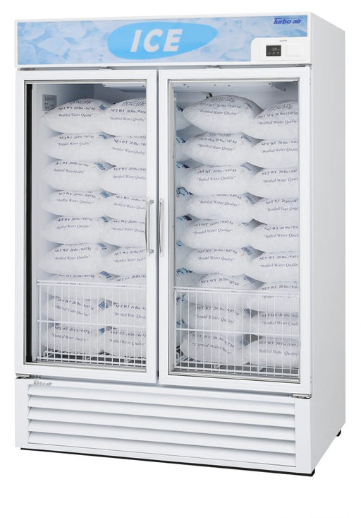 Turbo Air TGIM-49W-N 54" Indoor Ice Merchandiser w/ Bottom Mount Compressor - Glass Door, 115v - Bakery Wholesalers