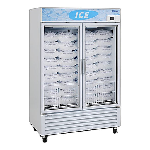 Turbo Air TGIM-49W-N 54" Indoor Ice Merchandiser w/ Bottom Mount Compressor - Glass Door, 115v - Donut-Equipment.com
