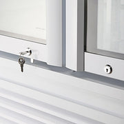 Turbo Air TGM-72SD-N 78" White Super Deluxe Glass Door Refrigerator – Three Swing Doors, LED Lighting, 115v - Donut-Equipment.com