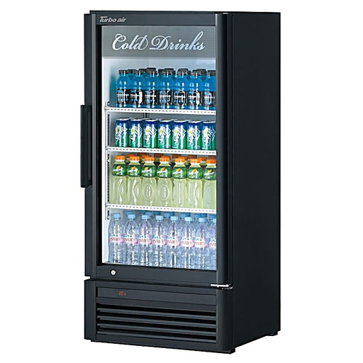 Turbo Air TGM-10SDB-N6 26" Black Super Deluxe Countertop Refrigerator w/ Glass Swing Door – Front Access, LED Lighting, 115v - Donut-Equipment.com