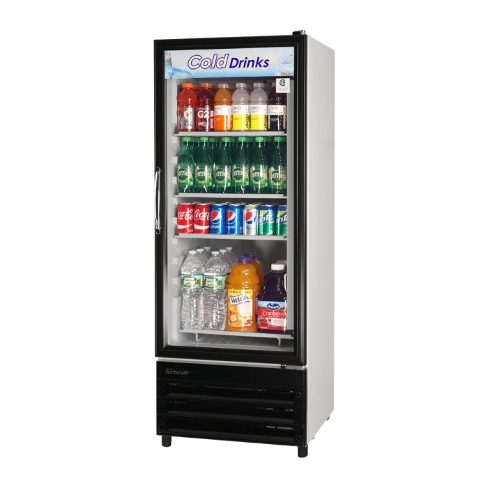 Turbo Air TGM-11RV-N6 24" Refrigerator Merchandiser – One Section, Glass Swing Door, LED Lighting, 115v - Bakery Wholesalers
