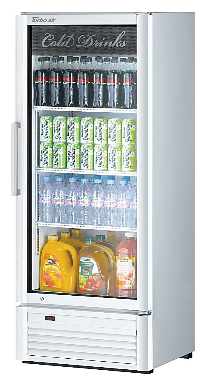 Turbo Air TGM-12SD-N6 26" White Super Deluxe Countertop Refrigerator w/ Glass Swing Door – LED Interior, Front Access, 115v - Donut-Equipment.com