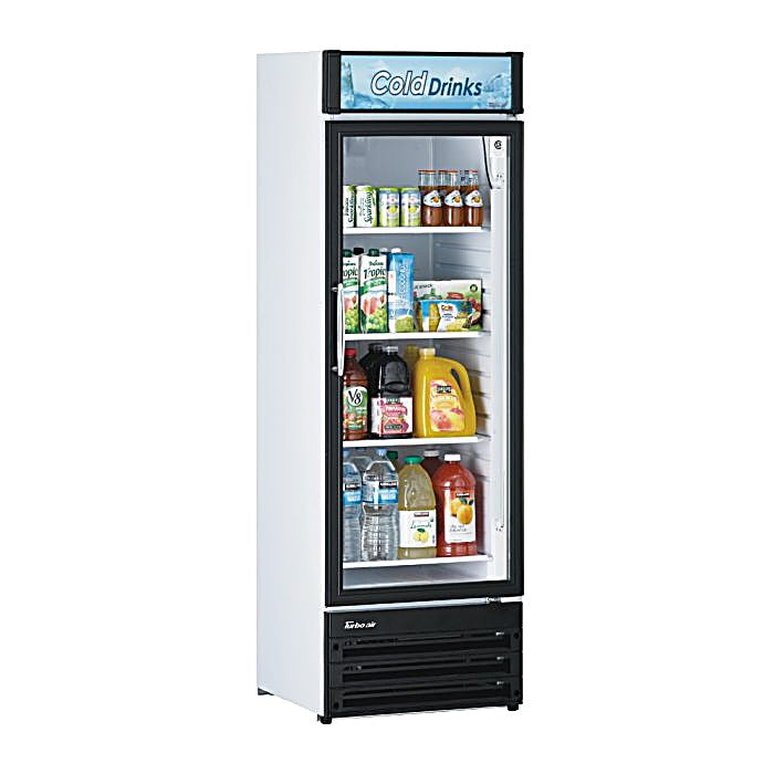 Turbo Air TGM-14RV-N6 24" Glass Door Merchandiser Refrigerator – One Section, Swing Door, LED Interior Lighting, 115v - Donut-Equipment.com