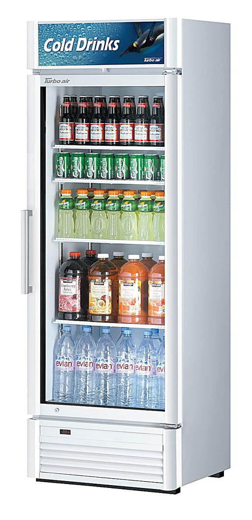 Turbo Air TGM-15SD-N6 27" White Super Deluxe Countertop Refrigerator w/ Glass Swing Door – LED Lighting, Front Access, 115v - Donut-Equipment.com