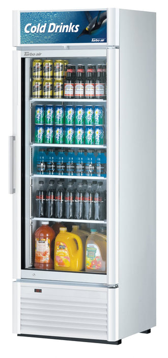 Turbo Air TGM-20SD-N6 27" White Super Deluxe Countertop Refrigerator w/ Glass Swing Door – LED Lighting, Front Access, 115v - Bakery Wholesalers