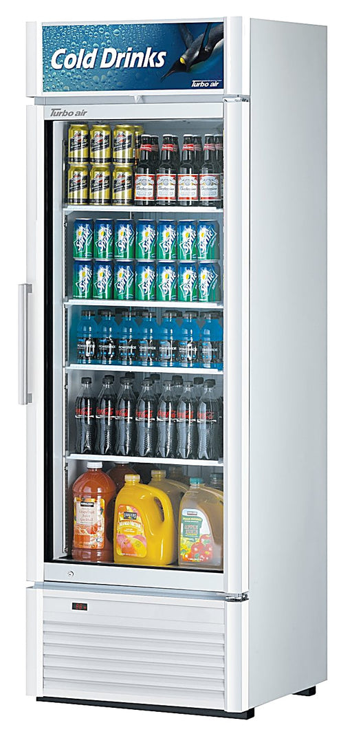 Turbo Air TGM-20SD-N6 27" White Super Deluxe Countertop Refrigerator w/ Glass Swing Door – LED Lighting, Front Access, 115v - Donut-Equipment.com