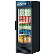 Turbo Air TGM-23SDB-N6 27" Black Super Deluxe Glass Door Refrigerator – LED Lighting, Front Access, Swing Door, 115v - Donut-Equipment.com