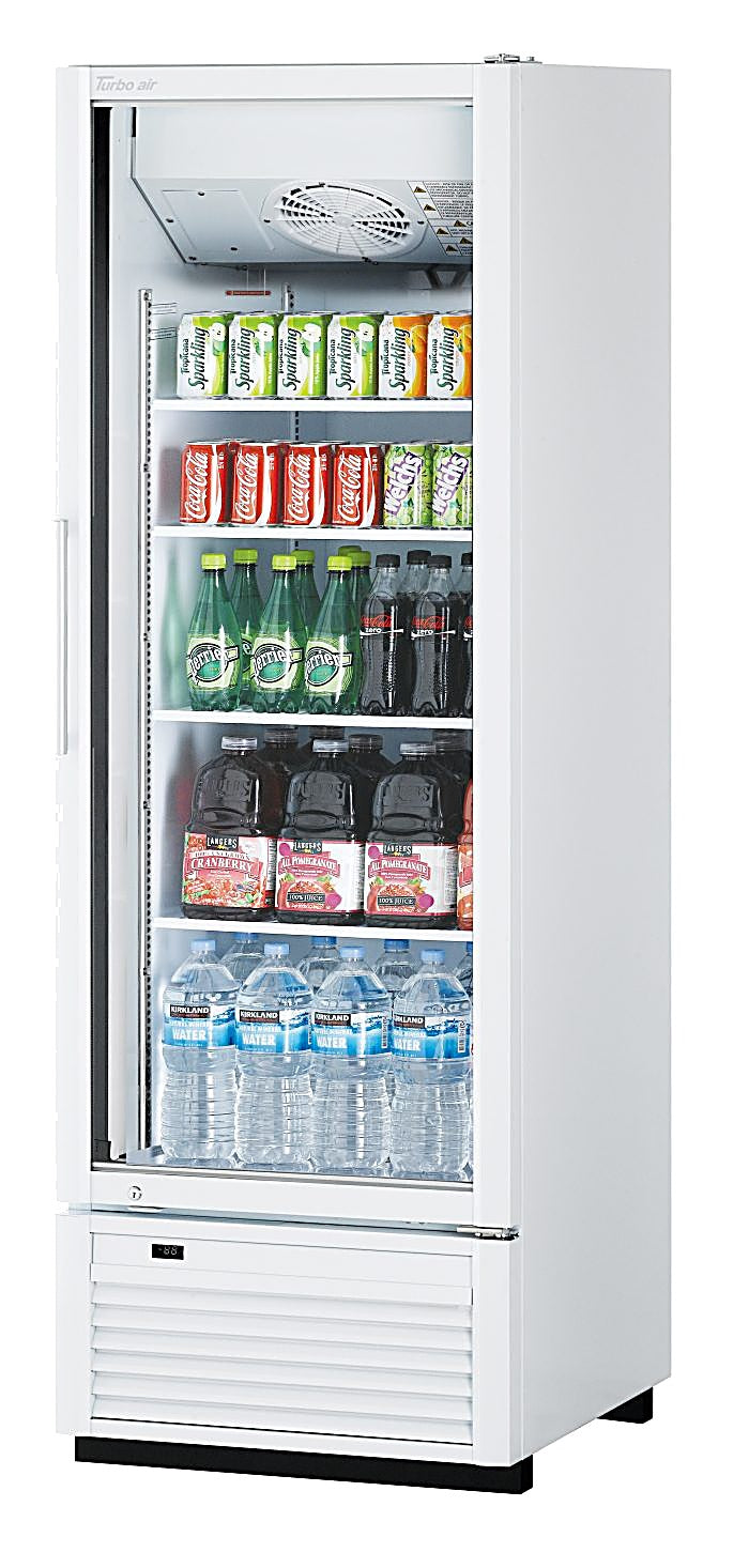 Turbo Air TGM-23SDH-N6 27" White Super Deluxe Glass Door Refrigerator – Hinged Door, LED Lighting, 115v - Donut-Equipment.com