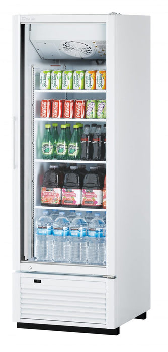Turbo Air TGM-23SDH-N6 27" White Super Deluxe Glass Door Refrigerator – Hinged Door, LED Lighting, 115v - Bakery Wholesalers