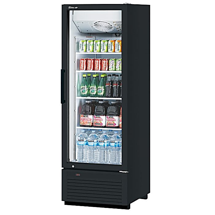 Turbo Air TGM-23SDHB-N6 27" Black Super Deluxe Glass Door Refrigerator – Hinged Door, LED Lighting, 115v - Donut-Equipment.com