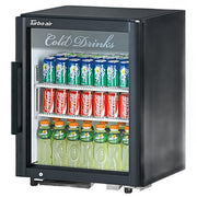 Turbo Air TGM-5SDB-N6 25" Black Super Deluxe Countertop Refrigerator w/ Glass Swing Door – Front Access, LED Lighting, 115v - Donut-Equipment.com