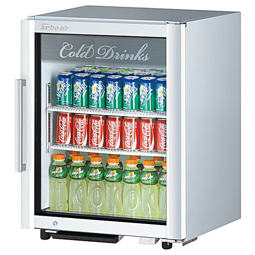 Turbo Air TGM-5SD-N6 25" White Super Deluxe Countertop Refrigerator w/ Glass Swing Door – Front Access, LED Lighting, 115v - Donut-Equipment.com