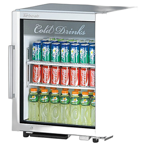 Turbo Air TGM-5SD-N6 25" White Super Deluxe Countertop Refrigerator w/ Glass Swing Door – Front Access, LED Lighting, 115v - Donut-Equipment.com