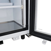 Turbo Air TGM-5SDB-N6 25" Black Super Deluxe Countertop Refrigerator w/ Glass Swing Door – Front Access, LED Lighting, 115v - Donut-Equipment.com