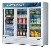 Turbo Air TGM-72SD-N 78" White Super Deluxe Glass Door Refrigerator – Three Swing Doors, LED Lighting, 115v - Donut-Equipment.com