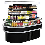 Turbo Air TIOM-20RSRB-N 48" Black Vertical Island Open Air Cooler with (4) Levels, 220v/1ph - Donut-Equipment.com