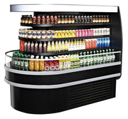 Turbo Air TIOM-48RSB-N 48" Black Horizontal Island Open Air Cooler with (4) Levels, 220v/1ph - Donut-Equipment.com