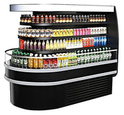 Turbo Air TIOM-48RSB-N 48" Black Horizontal Island Open Air Cooler with (4) Levels, 220v/1ph - Donut-Equipment.com