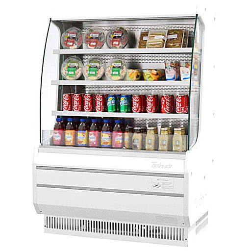 Turbo Air TOM-40MW-N 39" White Vertical Open Air Cooler – 4 Levels, 115v - Donut-Equipment.com