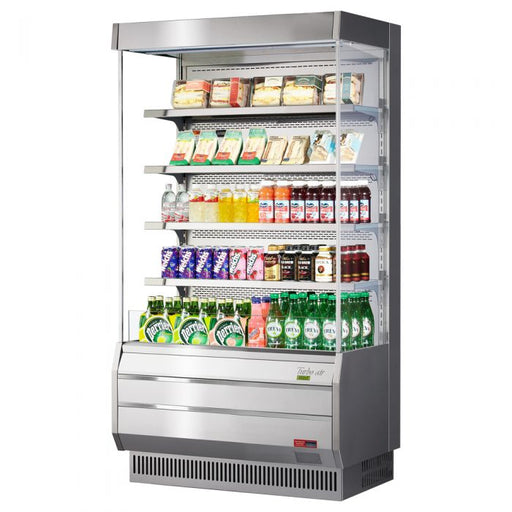 Turbo Air TOM-40S-N 39" Vertical Open Air Cooler w/ (5) Levels – Stainless Steel Exterior, 115v/1ph - Bakery Wholesalers