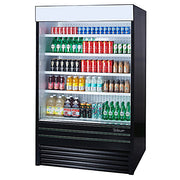 Turbo Air TOM-48EB-N 48" Black Vertical Open Air Cooler w/ (5) Levels, 115v - Donut-Equipment.com
