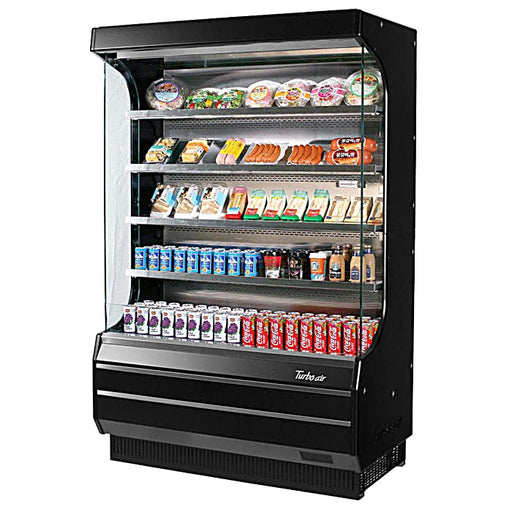Turbo Air TOM-50B-N 51" Vertical Open Air Cooler w/ (5) Levels – Black Exterior, 115v - Donut-Equipment.com