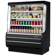 Turbo Air TOM-50MB-N 50 7/8" Black Vertical Open Air Cooler – 4 Levels, 115v - Donut-Equipment.com