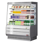 Turbo Air TOM-50MS-N 50 7/8" Stainless Steel Vertical Open Air Cooler w/ (4) Levels, 115v - Donut-Equipment.com