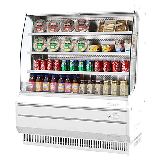 Turbo Air TOM-50MW-N 50 7/8" White Vertical Open Air Cooler – 4 Levels, 115v - Donut-Equipment.com